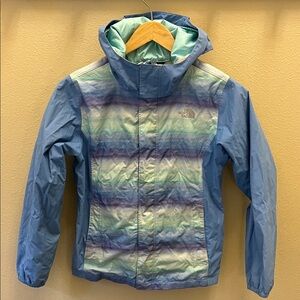 The North Face Kids' Medium Blue Striped Raincoat/Windbreaker